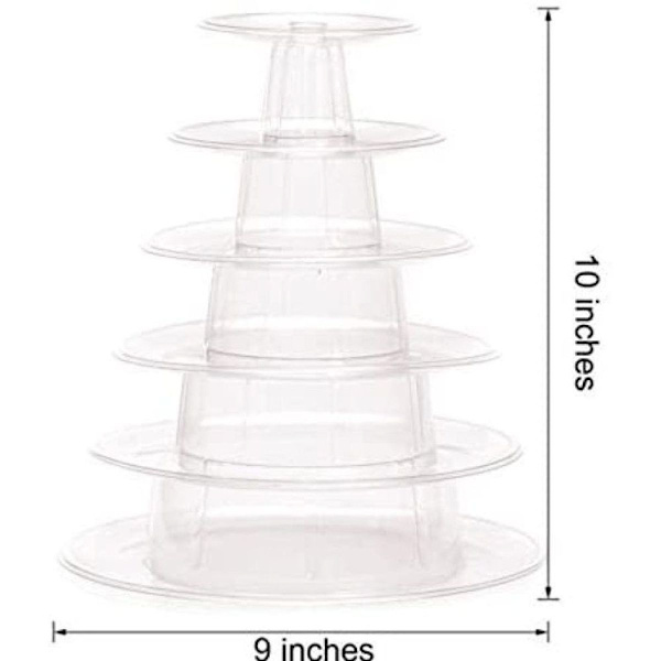 1 stativ för tårtor, macaron-torn, 6 våningar, cupcake-stativ KLB