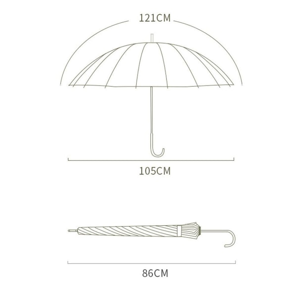 Langsigtet paraply, parasol, strike pack stof, hvid KLB