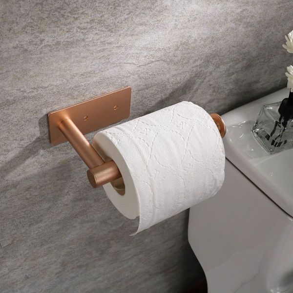 Toalettpapirholder, toalettpapirholder for bad, kjøkken, rosegull
