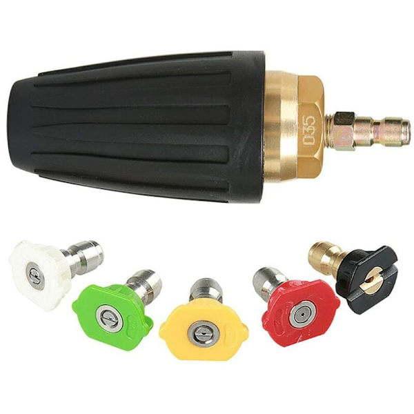 Roterande turbospraymunstycke, 1,8 GPM 3000 PSI 035 för högtryckstvätt, 1/4\" roterande turbospraymunstycke snabbkoppling, högtryckstvätt tillbehörssats KLB