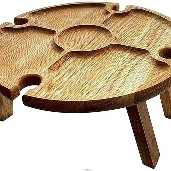 Utomhus hopfällbart picknickbord - hopfällbart träbord med