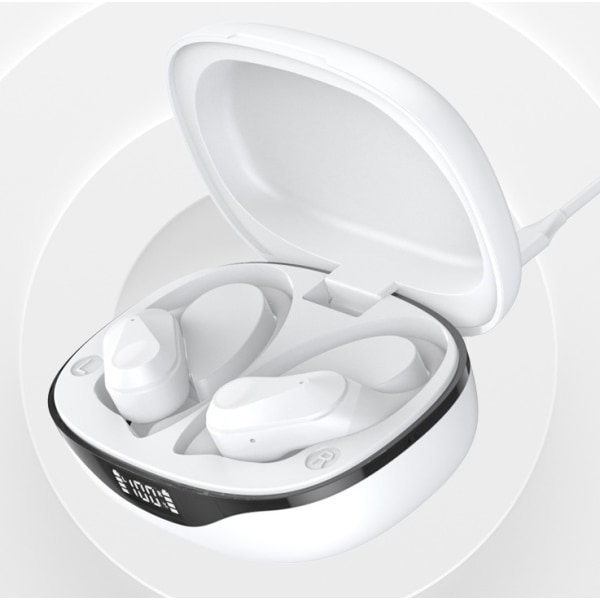 Bluetooth 5.1 hörlurar sport, hörlurar trådlösa in-ear vita