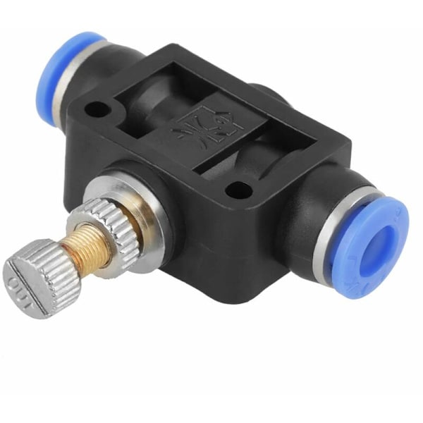 4 stk. Butterfly Slange Push-in Hastighedsregulator Pneumatisk Luftstrømsreguleringsventil Ventilforbindelse Hurtigkobling 8mm KLB