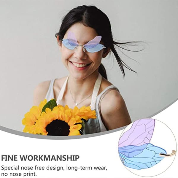 Rimless solglasögon Dragonfly Wings Irregular Style 1 KLB
