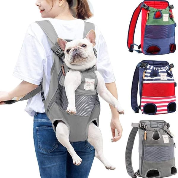 Hunde ryggsekk - Medium, justerbar (grå)