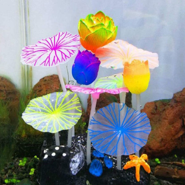 Kunstig glødende silikon sopp for fisketank akvarium stil 3 KLB