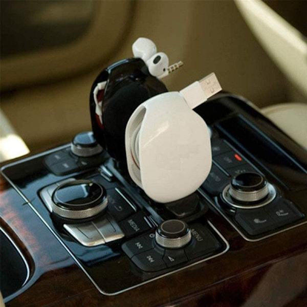 2-pack kabelorganisatör hörlurar automatisk svart stor