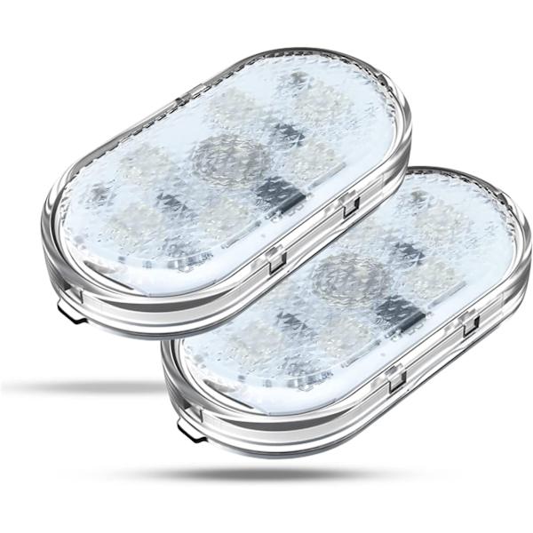 2 kpl RGB-auton sisävalot, kosketuskytkimellä varustettu auton sisävalo, LED-auton sisävalo, monivärinen auton tunnelmavalaistus USB-portilla