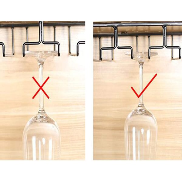 Vinglashållare 1 ST Mugghållare Under skåpet Glashängare för Hylla Förvaringsställ Mugghållare för Bar Köksredskap (3 kolumner)