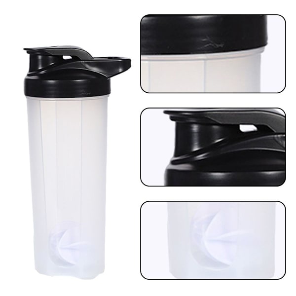 Shakerflaske med motiverende citater, proteinshaker, sort og hvid
