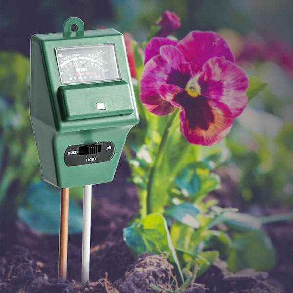 Digitaalinen maaperän pH-mittari, 3-in-1 pH-kosteusanturikoetin Auringonvalomittari Maaperän pH-testisarjat kasveille, maatilalle, sisä- ja ulkokäyttöön KLB