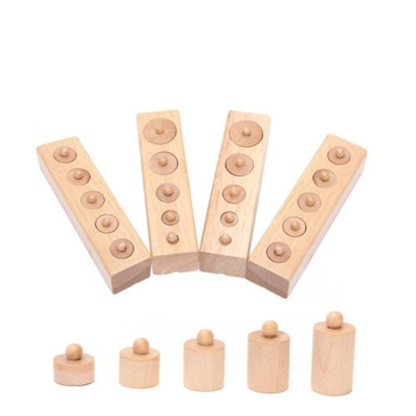 Pixnor pædagogisk trælegetøj Montessori cylinder stik tidlig udvikling