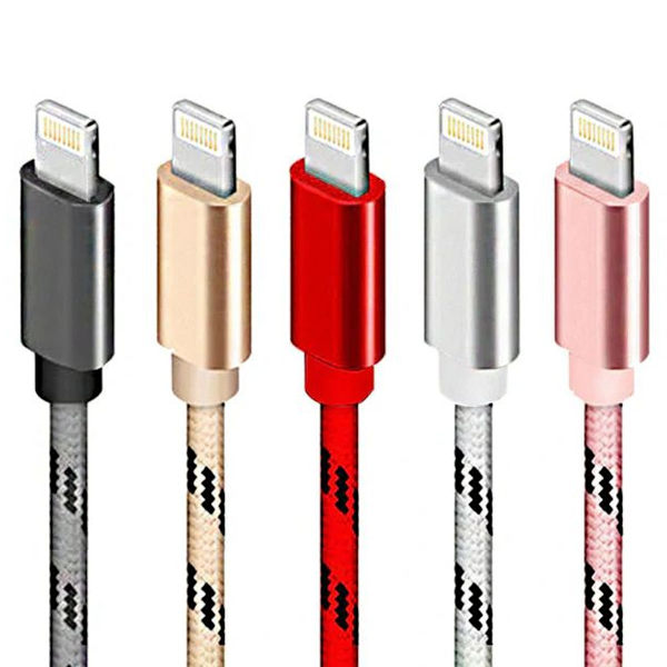 Viiden pakkauksen yleiskäyttöiset punotut Lightning-kaapelit iPadia tai