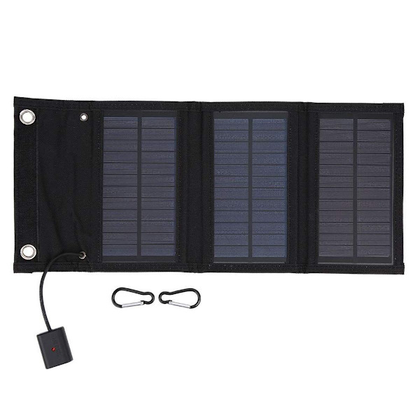 Bærbar solcellelader, foldbart solpanel, 15W solenergibank