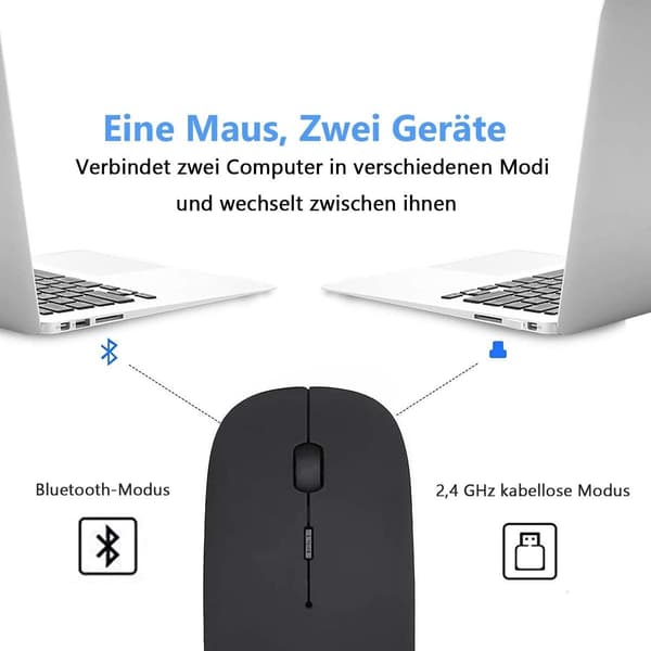 Trådløs Bluetooth-mus for MacBook - svart