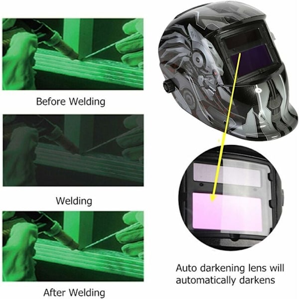 Automatisk svetsmask - Svetsmask med 2 justerbara skuggsensorer DIN9-13 för MIG TIG MAG ARC-svetsning KLB