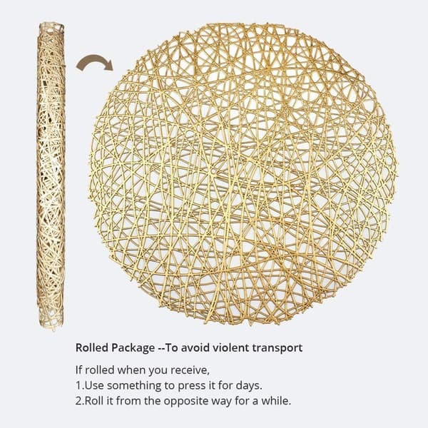 Pladser til spisebordet Metallic Hollow Out Line Circle Guld