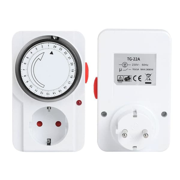 Timer-stikkontakt, mekanisk 24-timers plug-in stikkontakt timer KLB