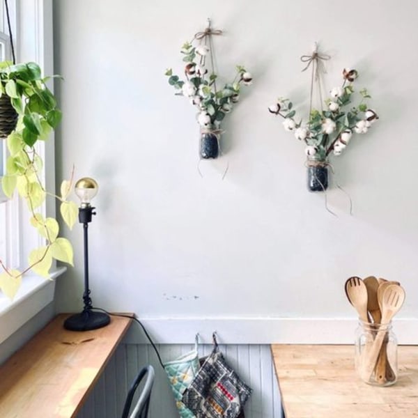 Bomulds Eucalyptus Bouquet, 4stk/6stk Bomulds Stængler Blomster DIY