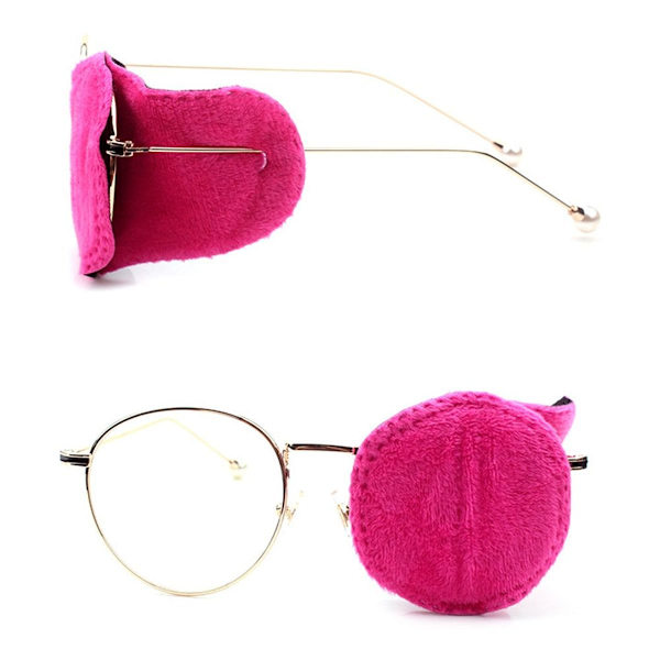4-pack ögonlappar för barn, flickor, pojkar, höger och vänster ögonlappar rosa