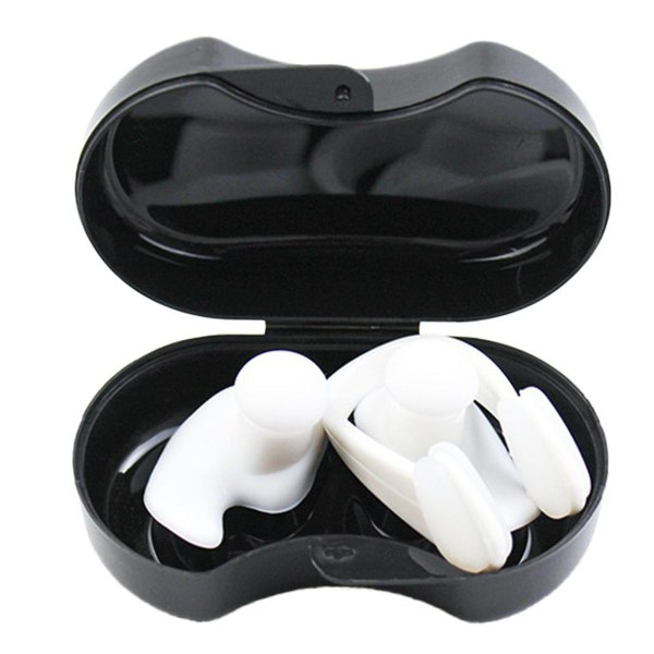 Näsklämma öronproppar Black Box Set Swim för att skydda öron och näsa vit