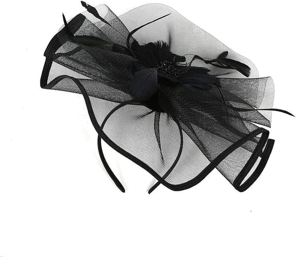 Blomster Mesh Bryllups Fascinator Hat for Kvinner (Svart)