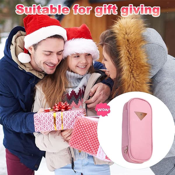 Pencil Case, Multi-Compartment Pencil Case, Portable Pencil Case, Pink KLB