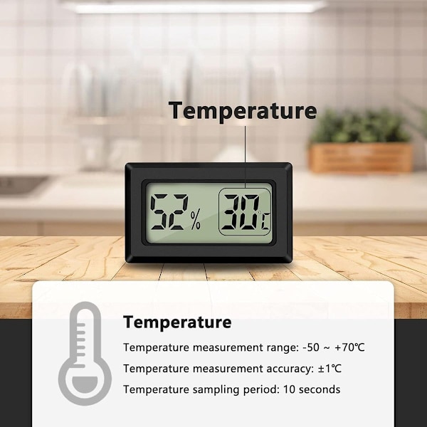 Mini Termometer Hygrometer Stort Tal Fahrenheit LCD Display Digital