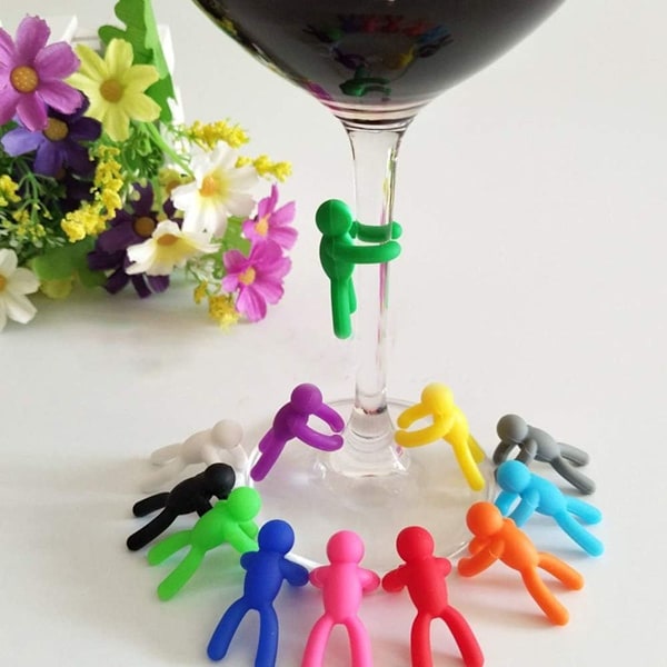 Vinglas Mærke 12-Glas Mærke Vinglas Mærke Kreativt Mærke Glas Vinglas Mærke Farverigt KLB