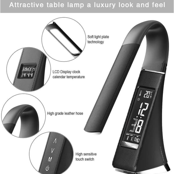 Dimbar LED-skrivebordslampe, lesebeskyttelse, nattbordslampe, 3 moduser/5