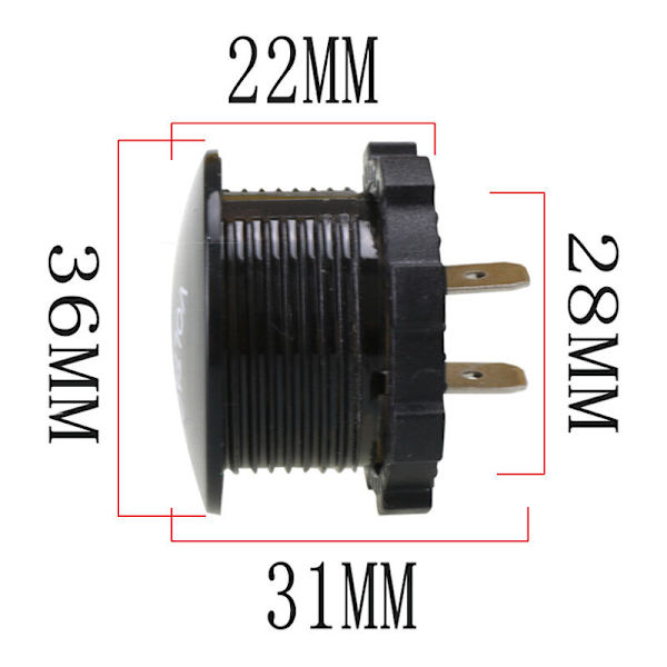 Vattentät voltmeter, Mini Digital Display Spänningstestare DC 12V-24V LED Testare för Bil Motorcykel Auto Lastbil Husbil (Röd) KLB