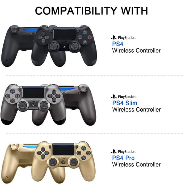 Ladestasjon lader for PS4-kontroller - Dualshock dockinglader (hvit) KLB