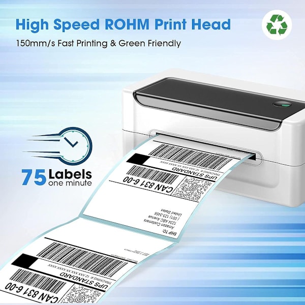 Etiketprinter, 4x6 skrivebords etiket stregkodeprinter med