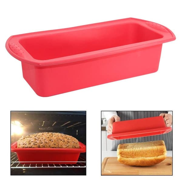 Pakke med 2 silikone brødforme, non-stick silikone bageforme, enkel