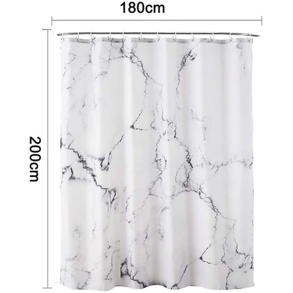 Marmor dusjforheng, anti-mugg, antibakteriell, vanntett, 12D polyester