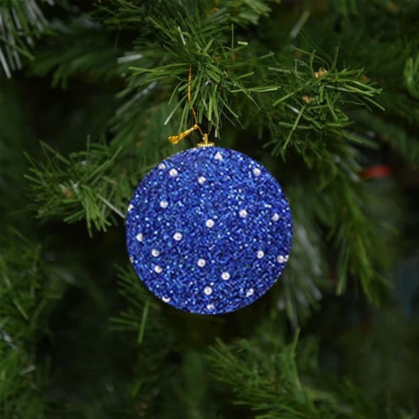 Julekulepynt, juledekorasjoner, juletrepynt for blått