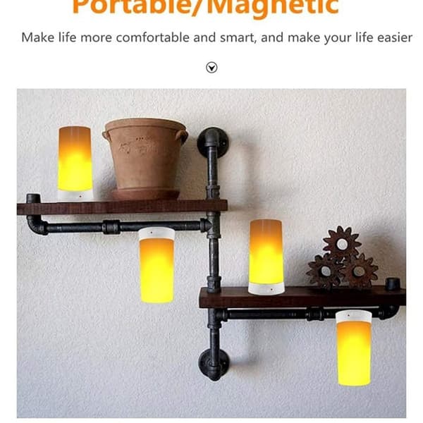 Flammelampe med USB og magnetisk base - dekorativt lys for stemning KLB