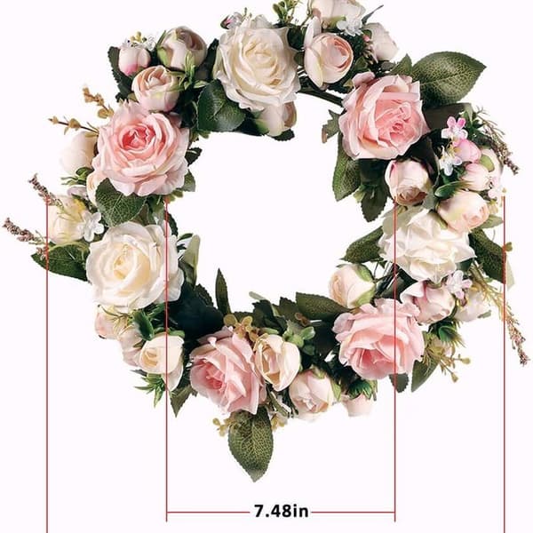 Kunstig pæon guirlande, kunstig silkeblomst krans -