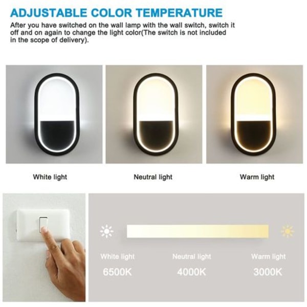 LED mini væglampe dæmpbar indendørs lys aluminium sort