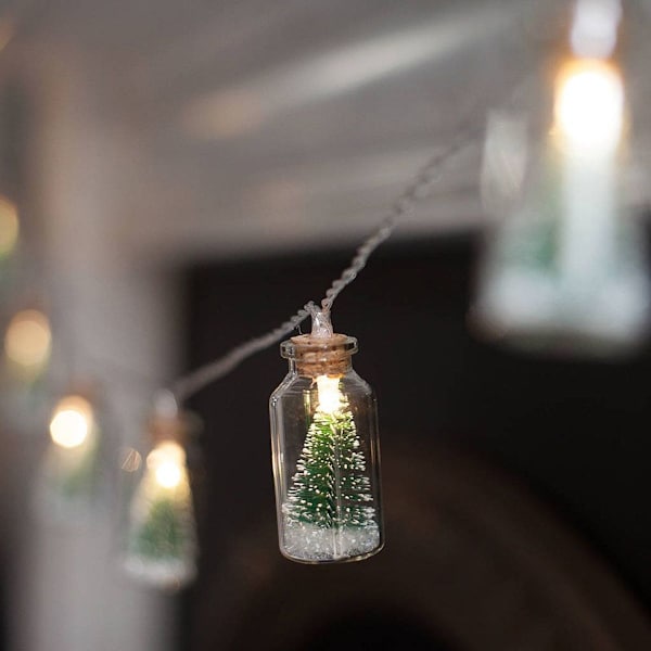 Julgransglasflaska ljusslinga med 10 LED KLB