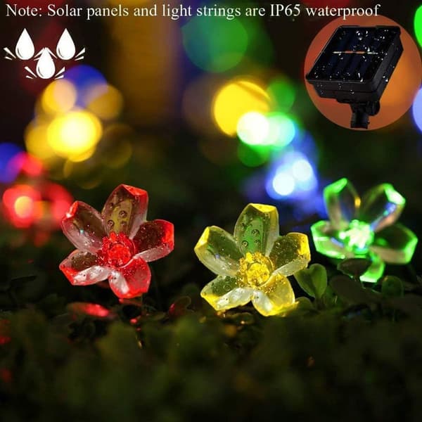Solcelle-fe lys udendørs blomster, 6,5 m 30 LED-fe lys sol udendørs 8 tilstande KLB
