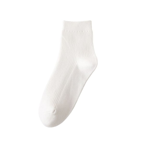 Miesten klassiset uurretut puuvillaiset tavalliset keskipitkät valkoiset sukat KLB
