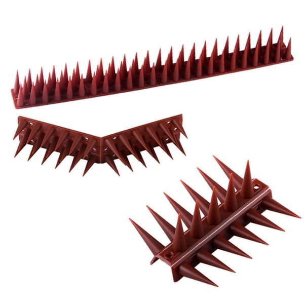 12 stk Plastfugl-Avvisende Pigger for Gjerde Anti-Klatring Pigger (Brun)