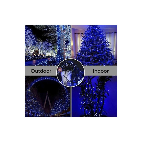 Nettlys Garland, 320 LED Nettlys 3M X 3M 8 Vanntett Energimodus, Dimmer for Soverom Julebryllupsfest Hjem Hage, Blå KLB
