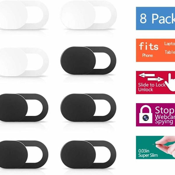 Webcam cover til bærbar computer, webcam cover (8 stk.) ultra tynd passer til Echo Spot