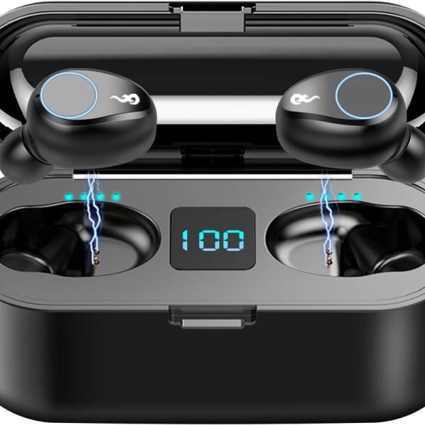 Bluetooth-ørepropper, F9 TWS trådløse Bluetooth 5.0-hodetelefoner,