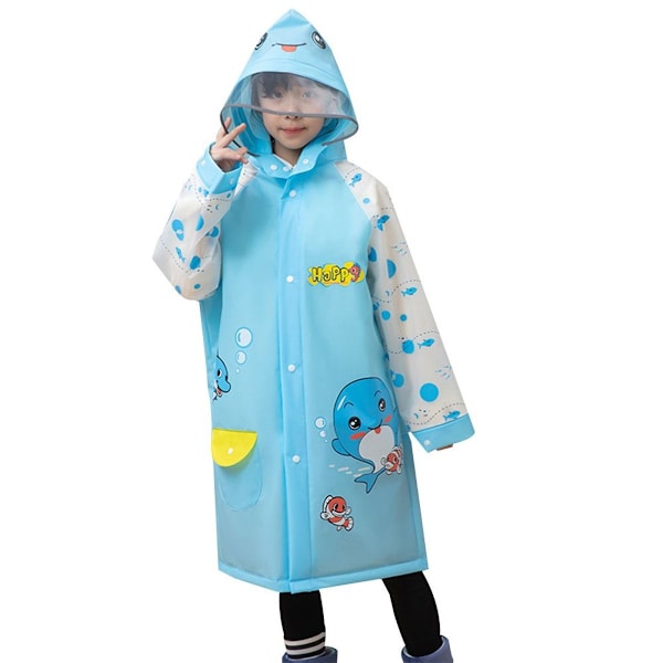 Blå børns regnslag, EVA, refleksstrimmel, 3XL KLB