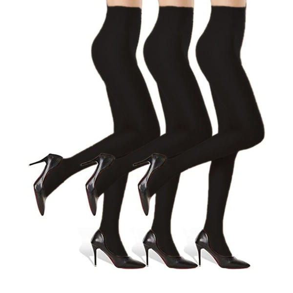 Sexede strømpebukser til kvinder i en pakke med 3, elastiske, lys sorte KLB