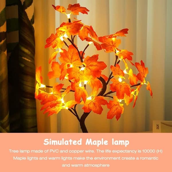Kunstig tre med 24 LED-lys i lønn 55 cm, lysende KLB