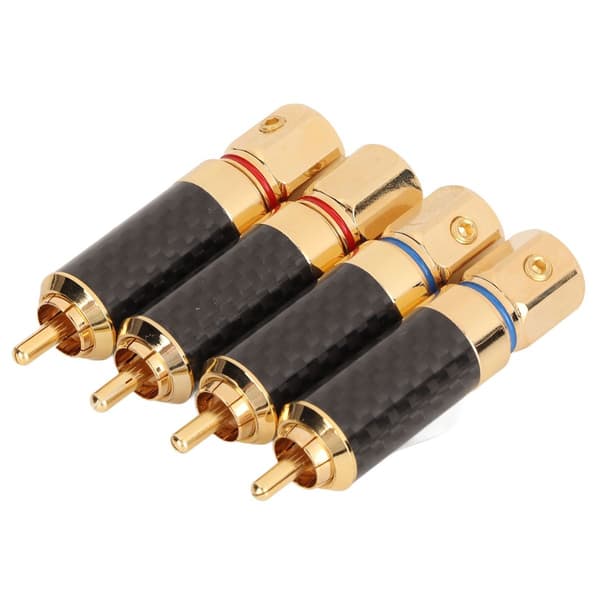 RCA lydplug, kulfiber, forgyldt, oxidation KLB